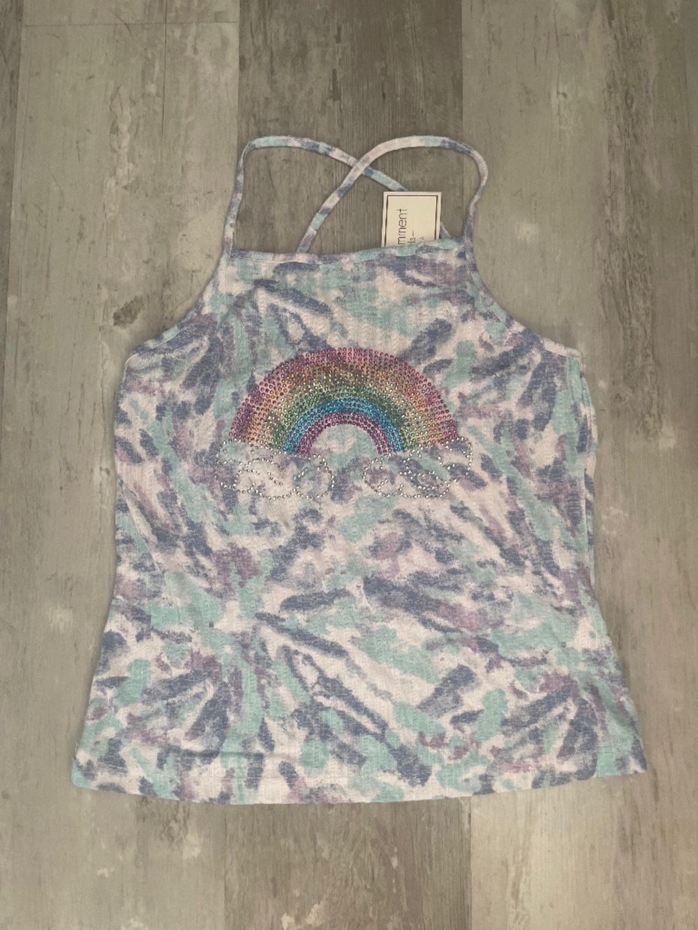 Tie-dye Pattern Sparkling Rainbow Graphic NWT Size XL